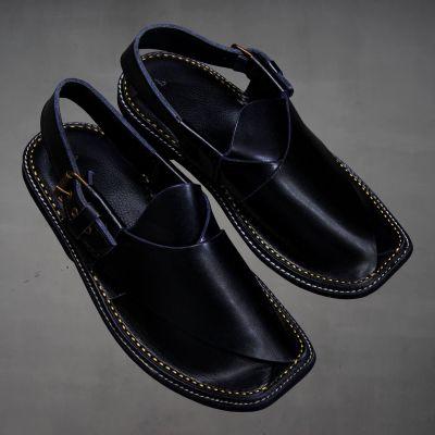 Men's Black Leather Chappal