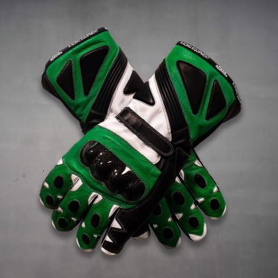 Bravo Green Motorcycle Gloves