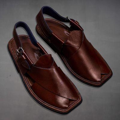 Men Brown Leather Chappal