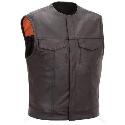 Leather motorcycle vest
