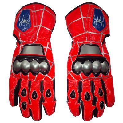 Leather Motorcycle Spiderman Gloves