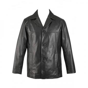 Men's Black Leather Blazer