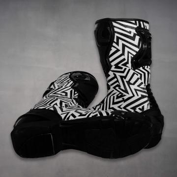 Aleix Espargaro Black and White Motorcycle Boots 2022 Winter Test