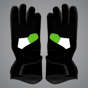 Alex Lowes Black and Green Motorcycle Gloves 2024