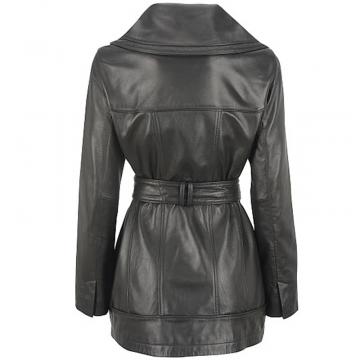 Belted Leather Duffle Coat