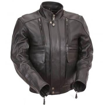 Stretch Leather Biker Jacket
