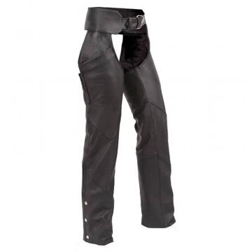 Biker Black Leather Chaps