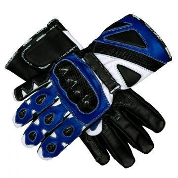 Blue Biker Gloves