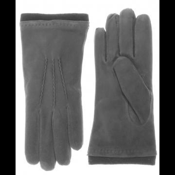 Cashmere Wool Lined Gray Suede Gloves