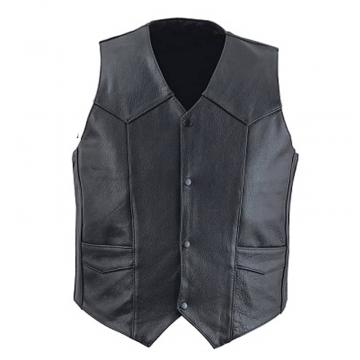 Classic Leather Biker Vest for Men