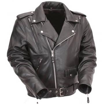 Classic Motorcycle Leather Jacket for Men