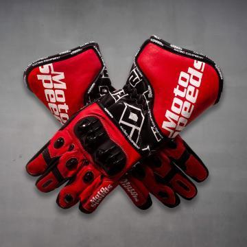 red moto gloves