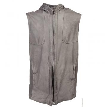 Men's Leather Vest With Hood