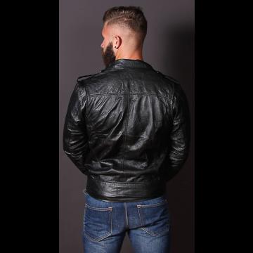 Wrinkle Leather Jacket Fashion for Men
