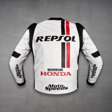 White Honda Repsol Leather Jacket