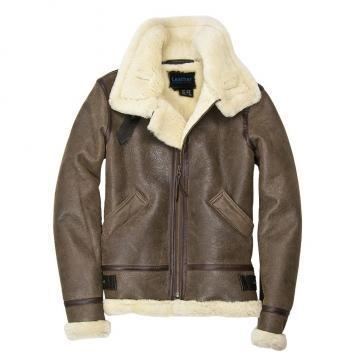 Leather Hooded Bomber Jacket with Fur