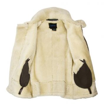 Leather Hooded Bomber Jacket with Fur