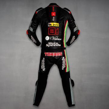 Jordi Torres Aprilia Black Leather Racing Suit 2015 WSBK