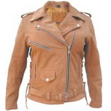 Ladies Motorcycle Jacket Brown