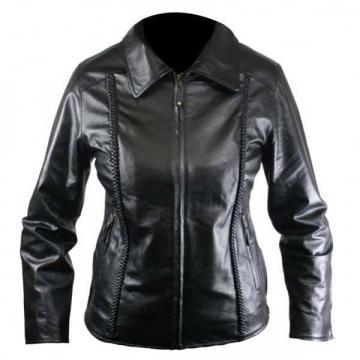 Ladies Black Leather Jacket