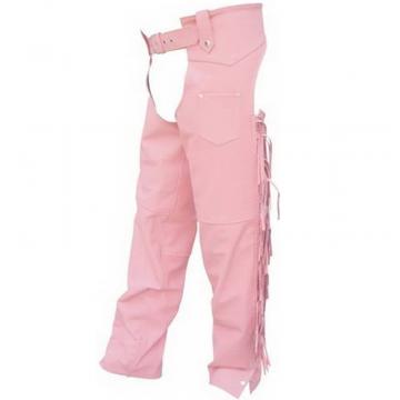 Braided Pink Motorcycle Chaps for Women