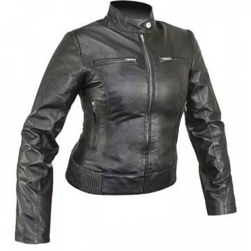 Leather Jacket Waist Length for Women