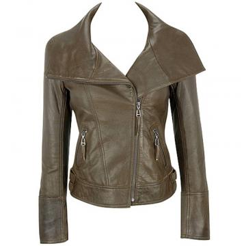 Lamb Leather Asymmetrical Jacket