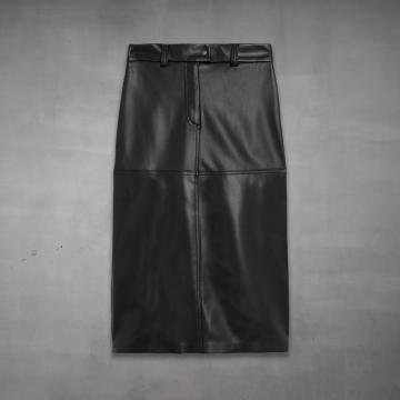 leather midi skirt