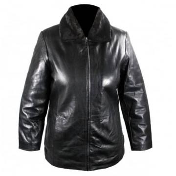 Leather Jacket With Fur Collar for Women