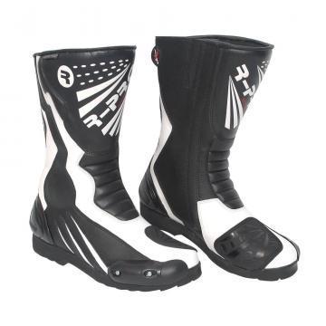 Legend Black and White Motorcycle Boots