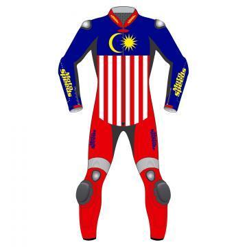 Malaysia Flag Supermoto Leather Suit