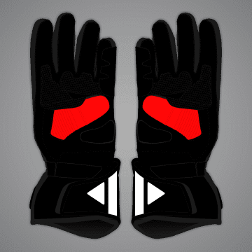 Maverick Vinales Black Red Motorcycle Gloves MotoGP 2024