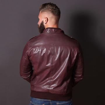 Men's Leather Bomber Jacket