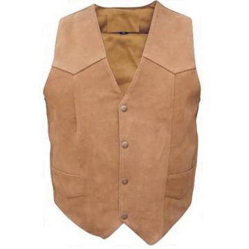 Gun Pocket Leather Vest for Men