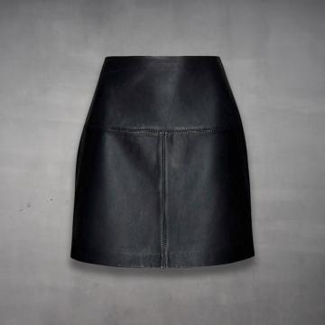 black leather skirt