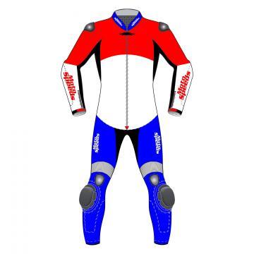 Netherlands Rounded Flag Leather Moto Suit