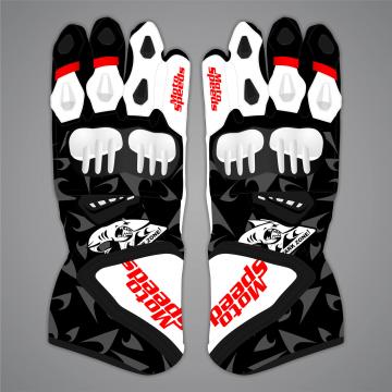Pedro Acosta Black and White Moto Gloves MotoGP 2025