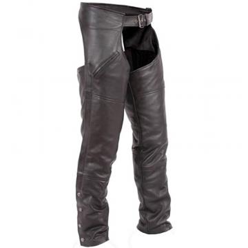 Premium Black Leather Motorbike Chaps