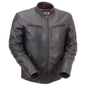 Premium Men’s Biker Leather Jacket with Vents