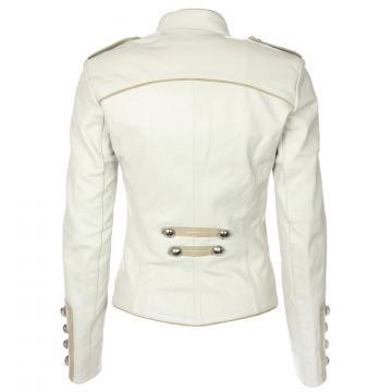 White leather jacket womens