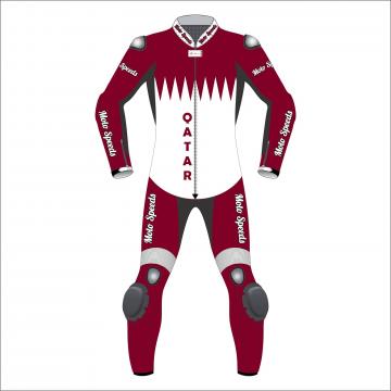 Qatar Flag Custom Leather Clothing