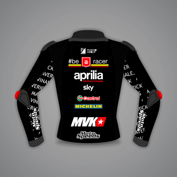 Maverick Vinales Red and Black Biker Jacket British GP 2024