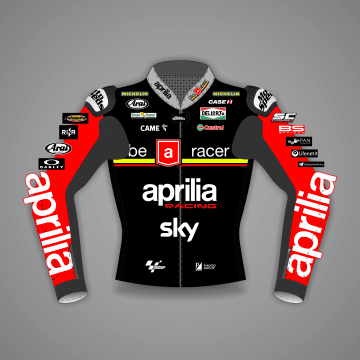 Maverick Vinales Red and Black Biker Jacket British GP 2024