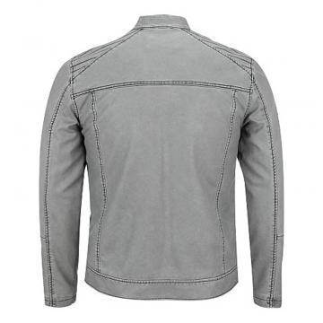 Semi Moto Leather Jacket Grey