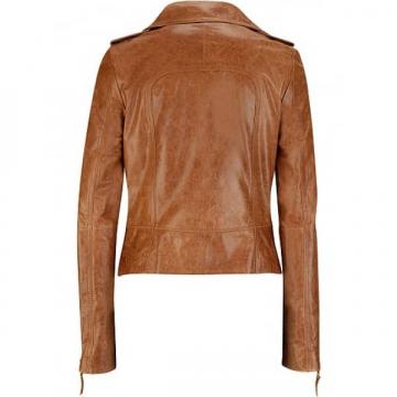 Short Body Distressed Leather Jacket