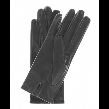 Silk Lined Leather Gloves Women Black