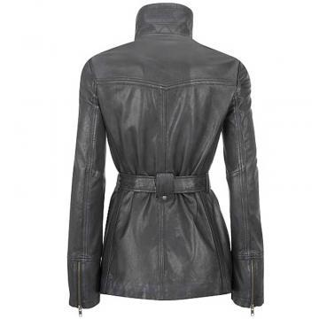 Belted Women's Leather Trench Coat
