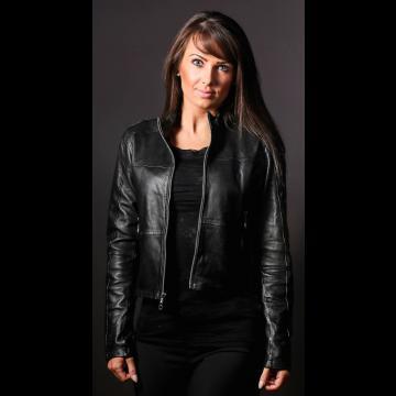 Steel Women's Fashion Leather Jacket