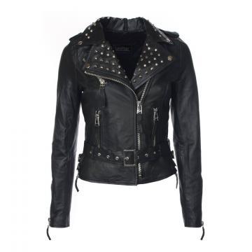 Womens Leather Jacket With Studs