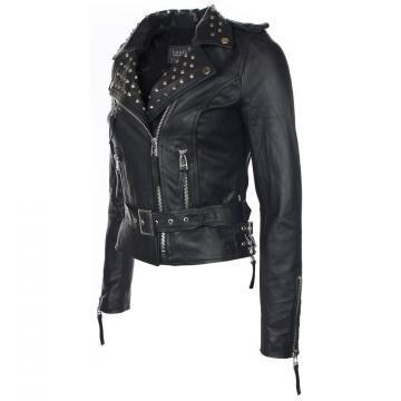 Womens Leather Jacket With Studs
